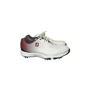 FootJoy Junior Boys DNA Helix Golf Shoes White/Red/Blue - 45014, Size 5 M